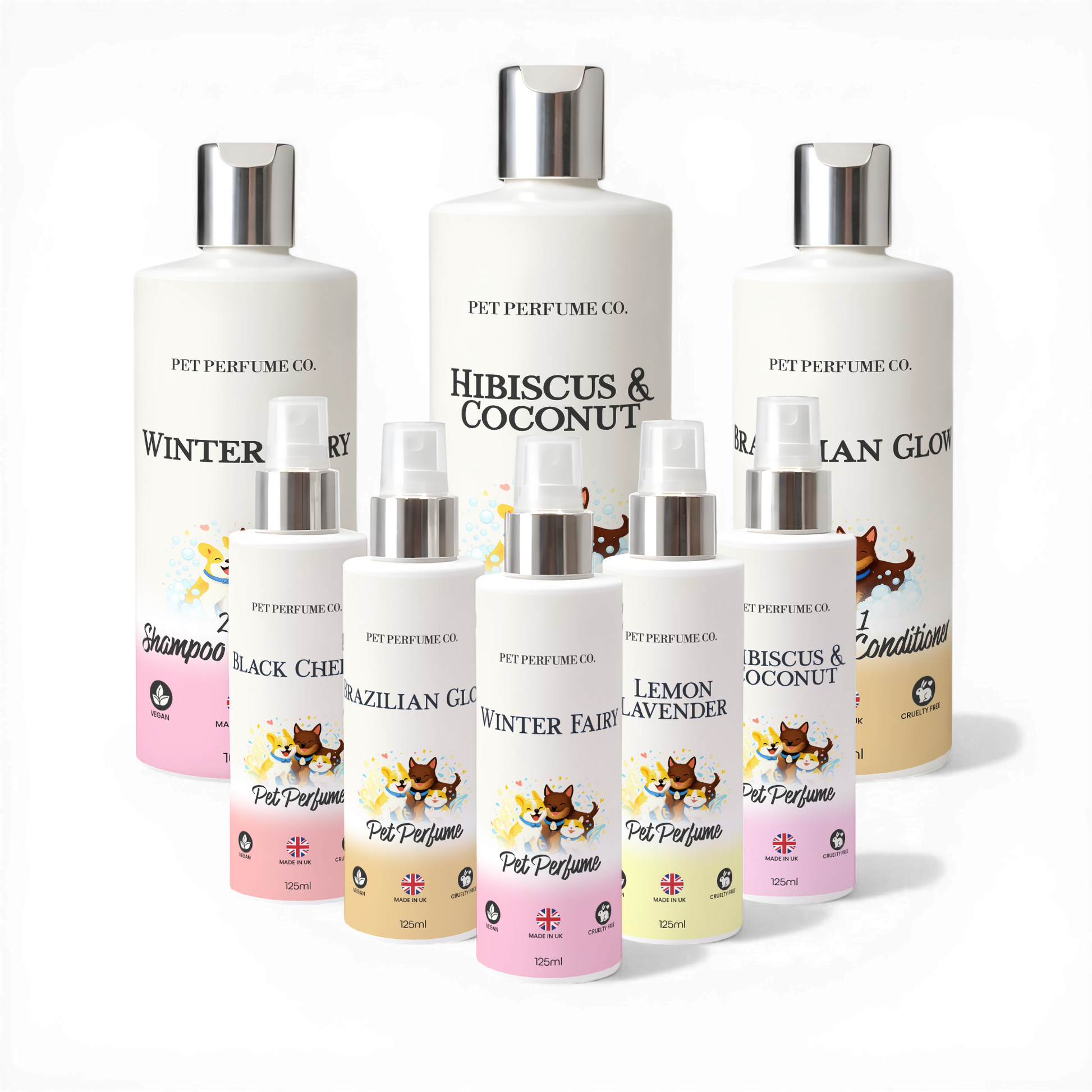 Fruity & Floral dog perfume bundle with pet perfumes and dog shampoo